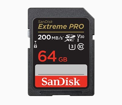 SanDisk Extreme PRO 64GB UHS-I U3 SDXC 200MB/s 4K UHD Video Memory Card SDSDXXU