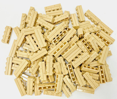 LEGO 100 PCS 1x4 Tan Masonry Profile Modified Brick Yellow Part Pieces 15533 NEW