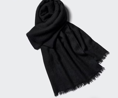INES DE LA FRESSANGE FOR UNIQLO CASHMERE STOLE ONE SIZE BLACK NWT