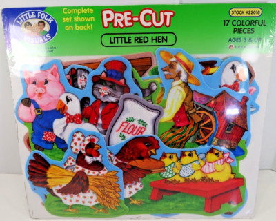 NEW LITTLE FOLK VISUALS PRE CUT LITTLE RED HEN FELT BOARD PCS. #22018 MADE IN US