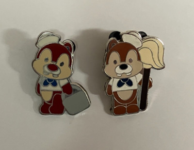 DCL Disney Cruise Line 2008 CHIP N DALE Sailors Pin Set