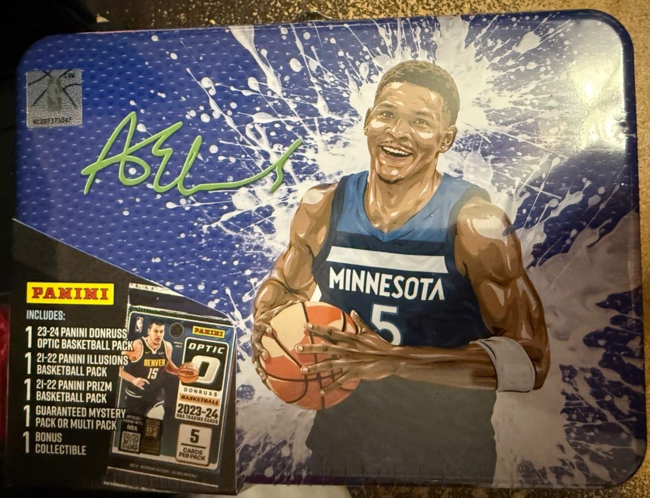 2025 Panini Anthony Edwards Lunchbox Tin Value Box Sealed