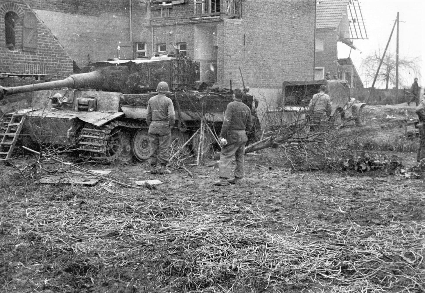WW2 WWII Photo Destroyed German Tiger I Tank in Germany 1945