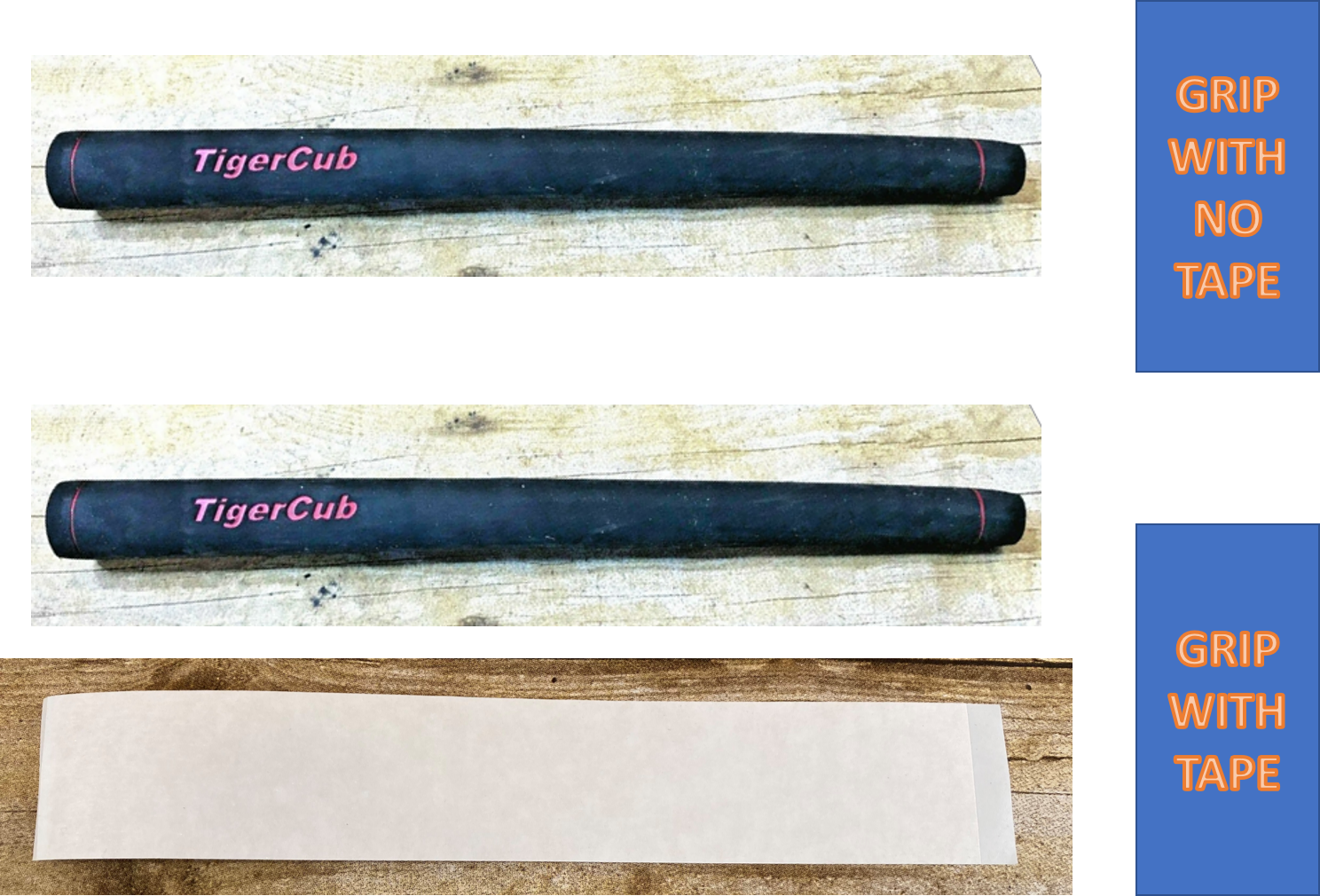 TIGER CUB PUTTER GRIP JUNIOR Jr. PISTOL BLACK RUBBER RED PRINT ⛳ NEW ⛳