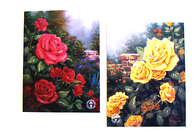 Thomas Kinkade Red Rose & Yellow Rose Gallery Postcards New