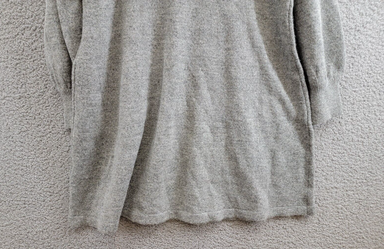 CeCe Embellished Bow Long-Sleeve Sweater Dress Women's XL Smoke Gray Pullover - Picture 13 of 16