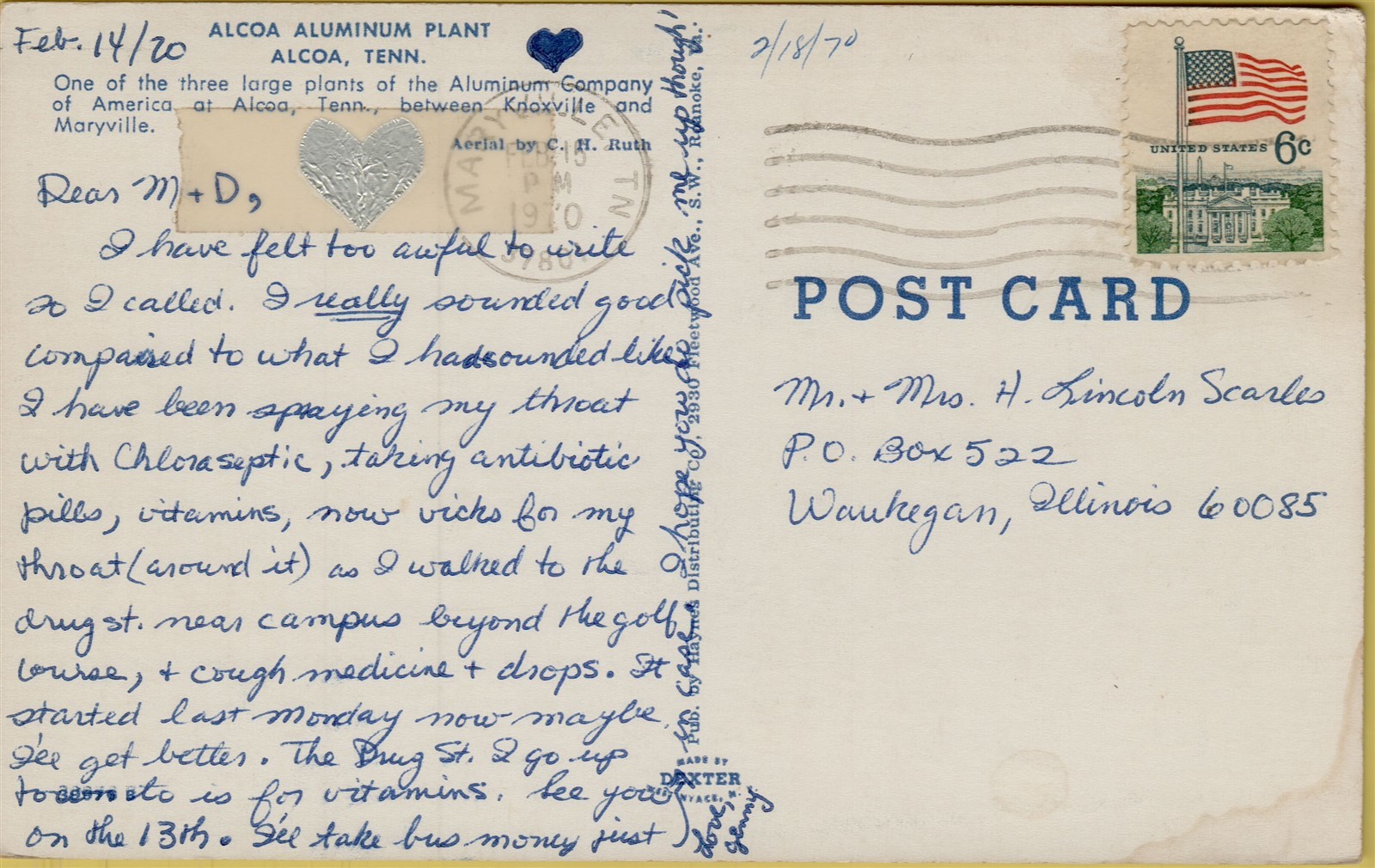 1970 Air Aerial View Alcoa Aluminum Plant Alcoa Tennessee TN Postcard B32