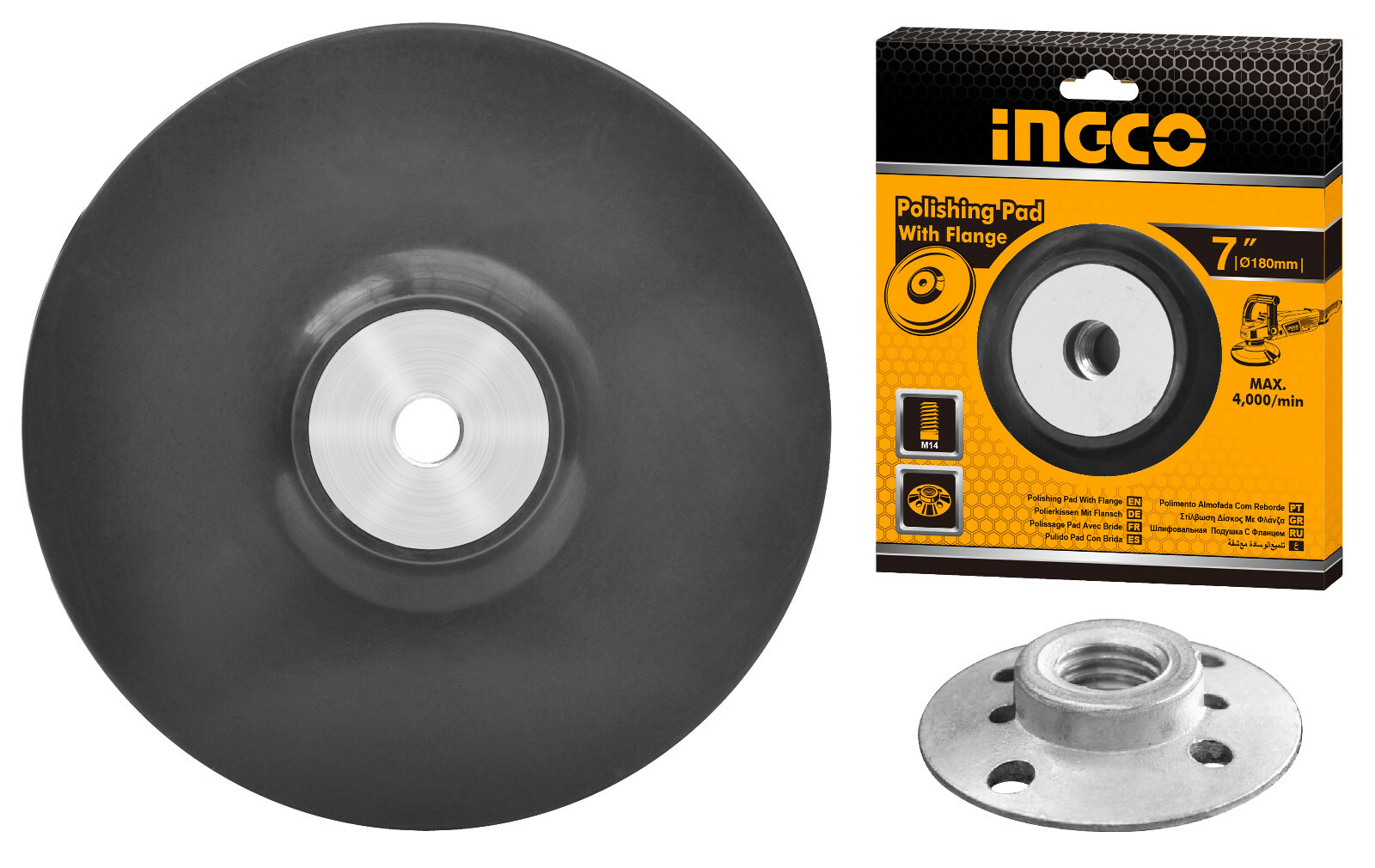 PLATORELLO LUCIDATRICE PER LUCIDARE LUCIDATURA Ø 180 mm ATTACCO M14 INGCO