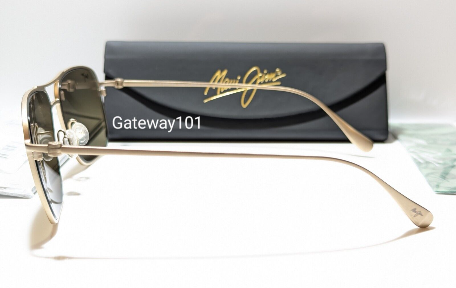 Pre-owned Maui Jim Beaches Unisex Gold Bronze Titanium Brown Polarized Sunglass H541-16a