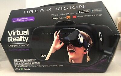 DREAM VISION TZUMI VIRTUAL REALITY BLACK SMARTPHONE HEADSET MODEL 4586JCP NEW