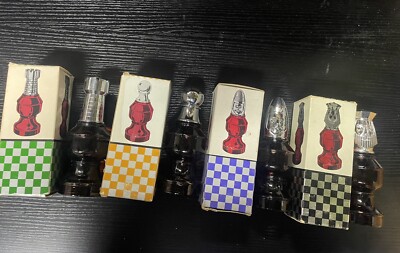 Vintage Avon Mens Chess Piece Cologne Aftershave Bottles w/ Boxes Lot Of 4