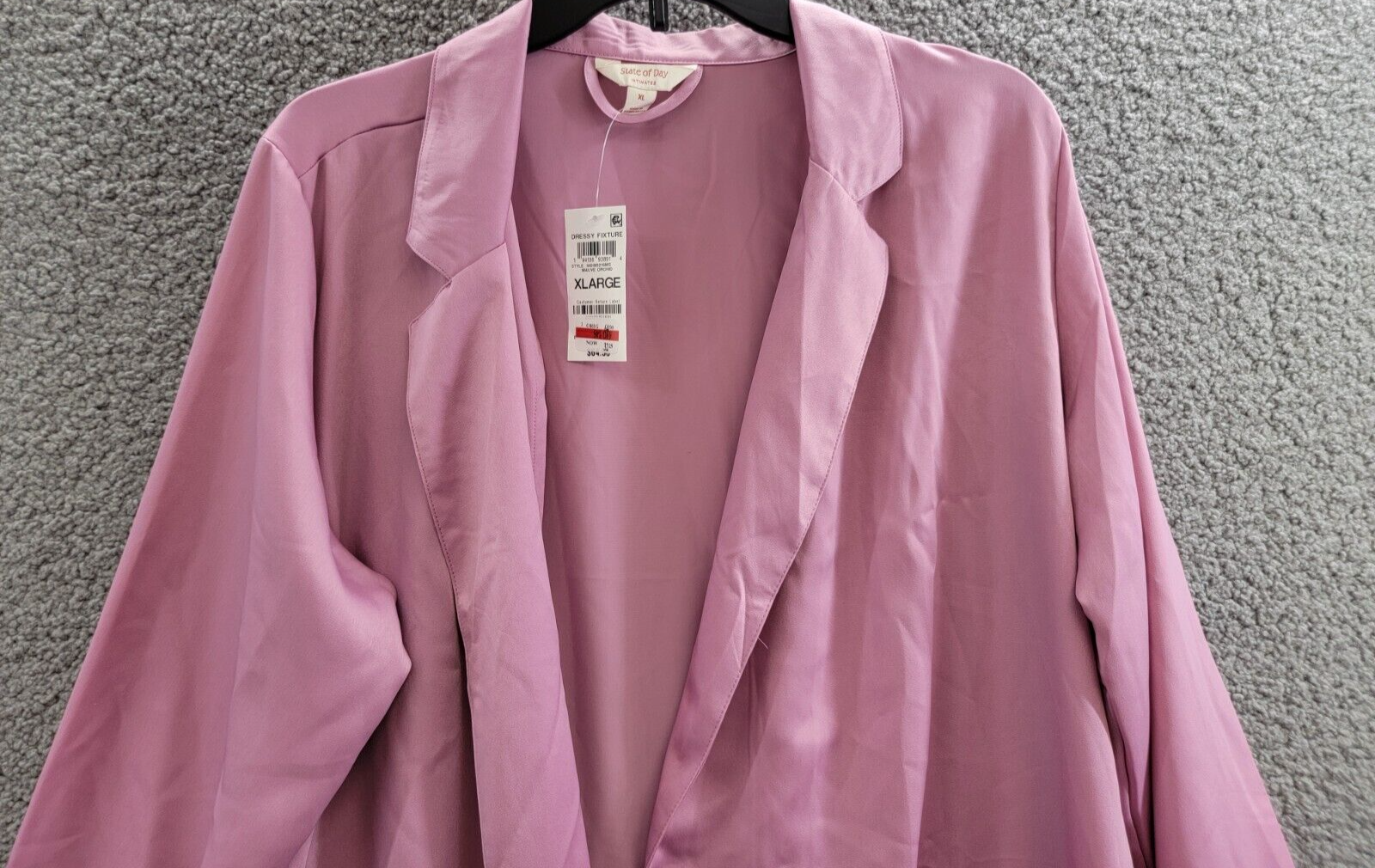 State of Day Crepe de Chine Self-Tie Robe Women's XL Mauve Orchid Long Sleeve - Picture 3 of 16