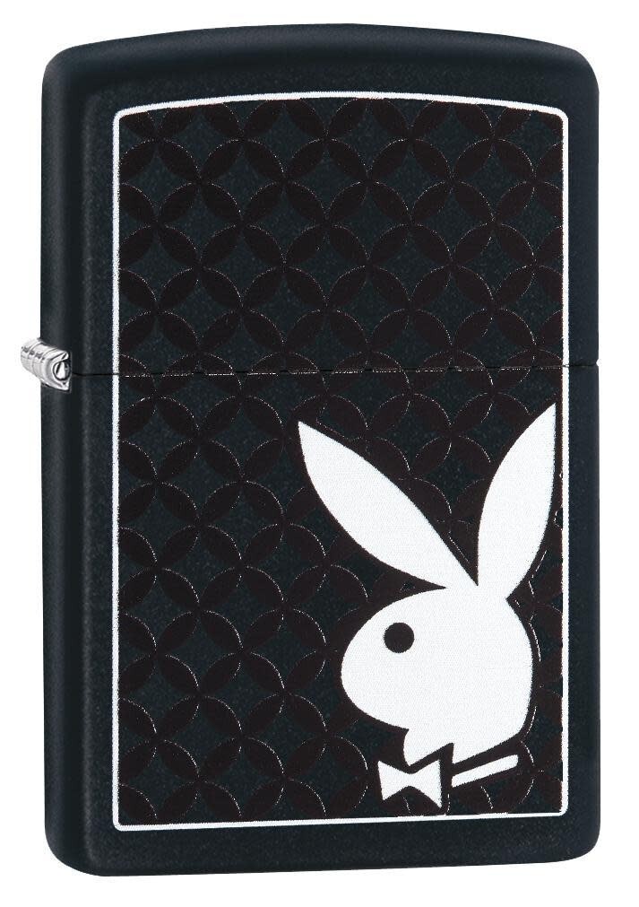 Zippo 29578, культовая голова кролика Playboy, черная матовая зажигалка