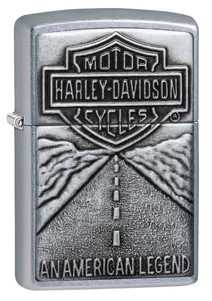 Zippo 20229, зажигалка с эмблемой Harley Davidson Motorcycles, отделка Street Chrome