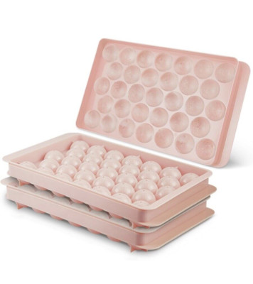 2pcs Ice Ball Maker Mold Mini Round Ice Cube Tray Reuseable With Lid NEW!!