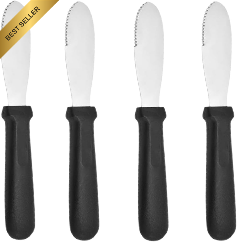 4Pcs Stainless Steel Butter Spreader Knife with Serrated Edge - Multi-Function B