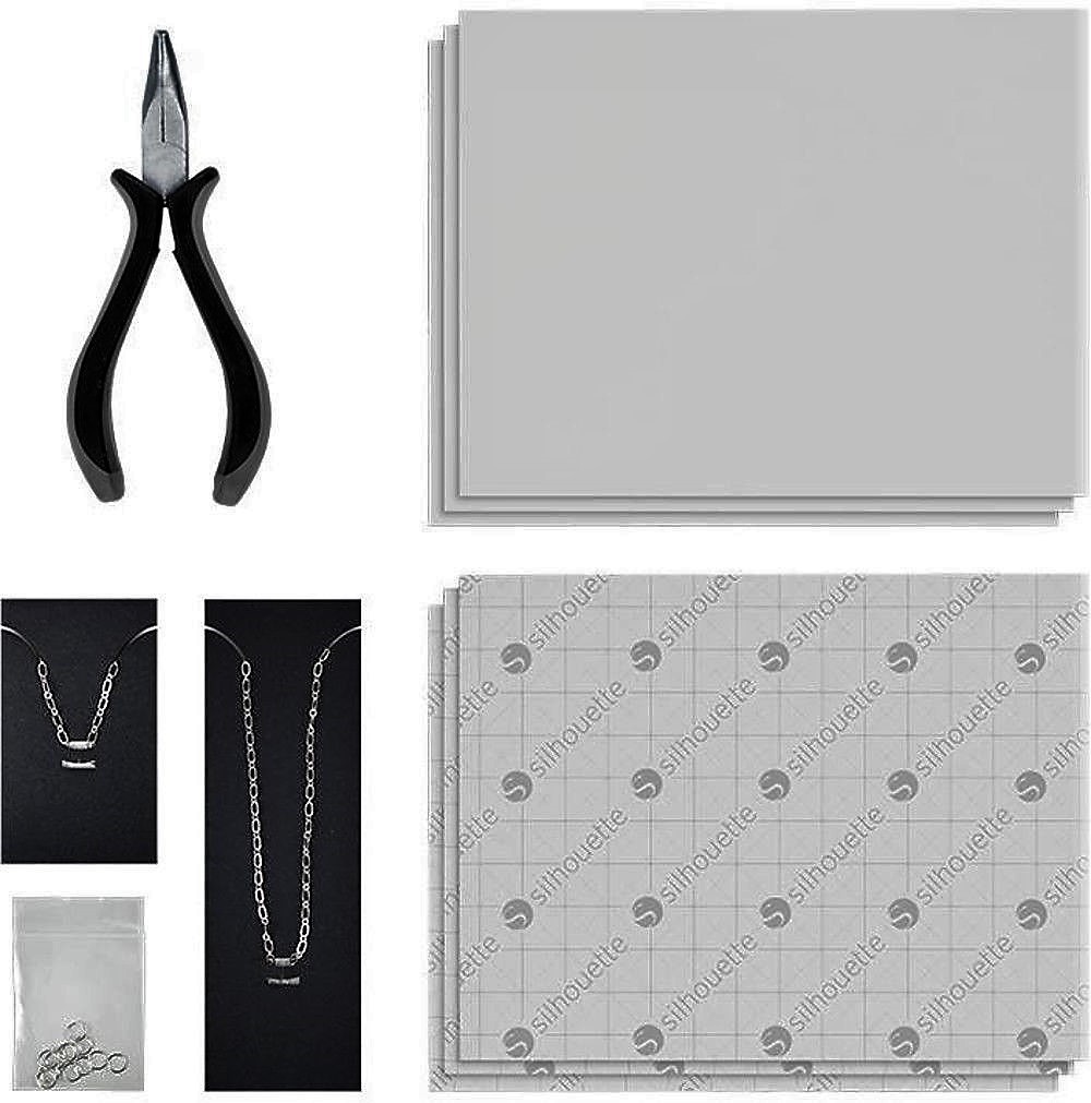 Silhouette Jewelry Making Starter Kit necklace bracelet ring plastic sheets NIB