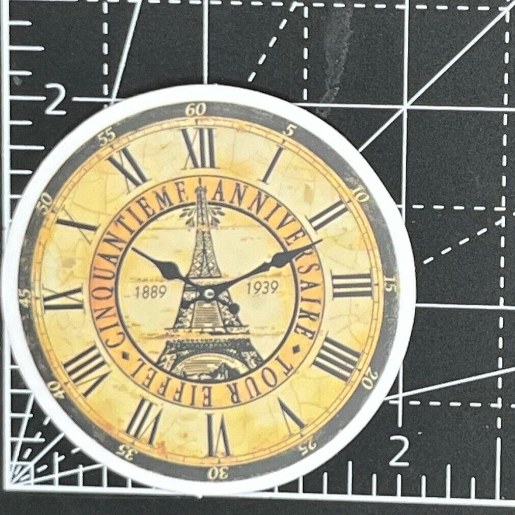 Clocks CINQUANTIEME ANNIVERSAIRE TOUR EIFFEL - Die Cut Vinyl Decal Sticker Bomb