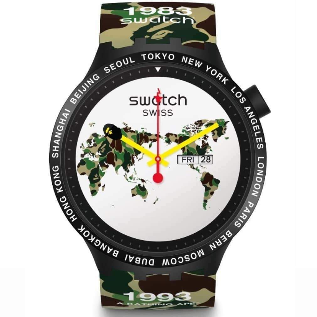 Pre-owned A Bathing Apex Swatch A Bathing Ape Bape X Swatch Global World Model In Green