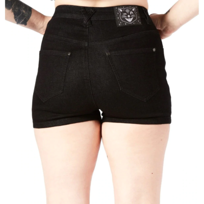 Sourpuss Essential Black Denim Shorts Alternative Womens Clothing