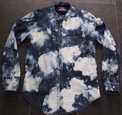 MSGM Milano 1977 Brutal Bleached Jeans Shirt Slim 39 Made IN Italy Shirt