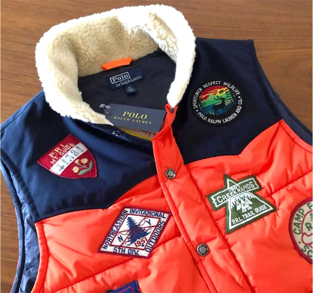 Polo Ralph Lauren Down Vest Respect Wildlife Orange Navy Polo Ralph Lauren Down Vest Respect Wildlife Orange Navy