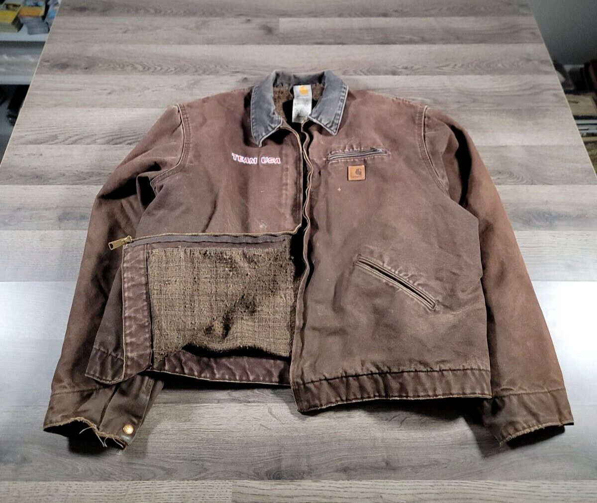 Carhartt カーハート　DETROIT JACKET USA製 Vintage Carhartt J97 BRN Detroit Canvas Work Jacket Brown