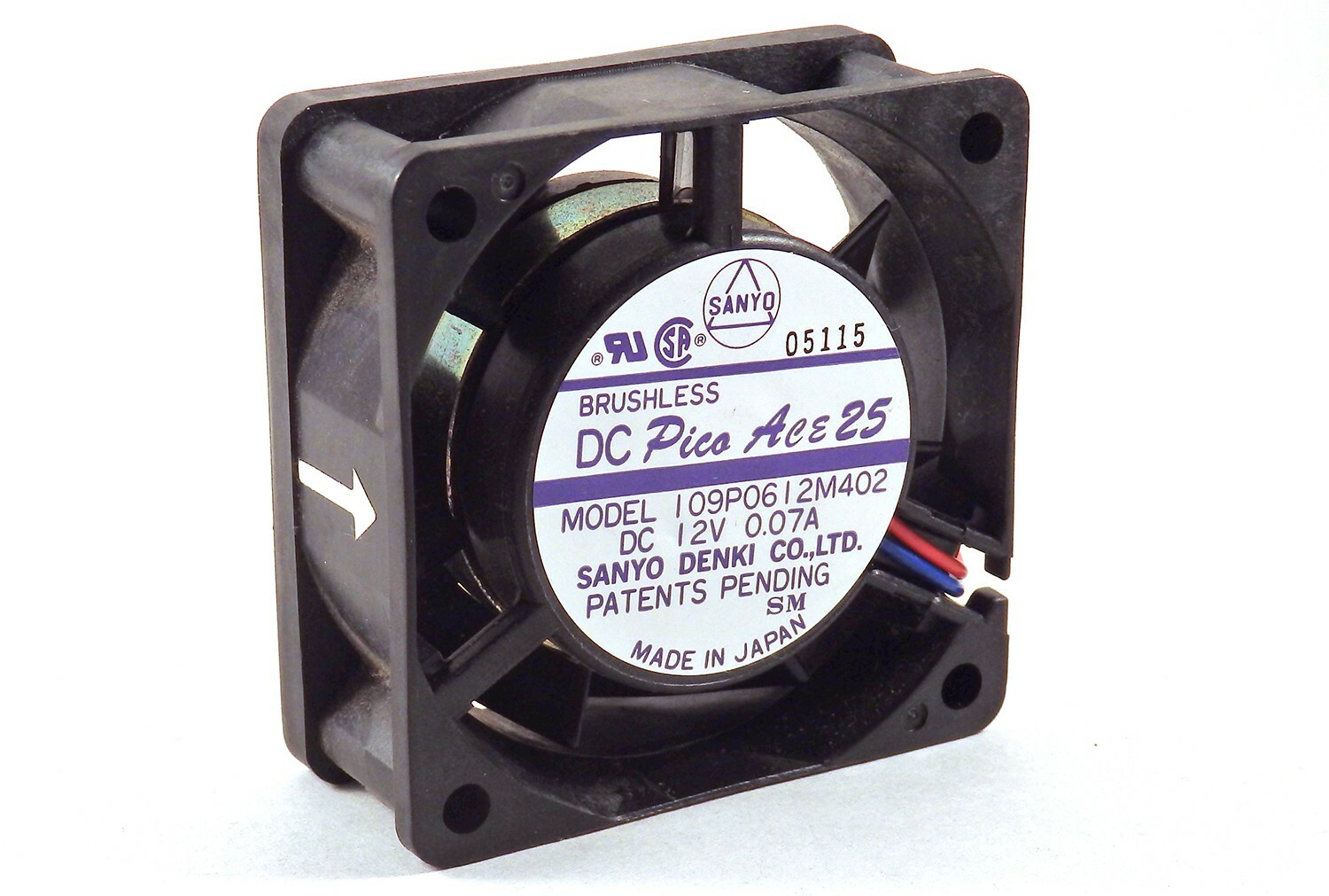 2 pack 109p0612m402 Sanyo Denki co ltd fan dc12v 0.07a 2 1/2