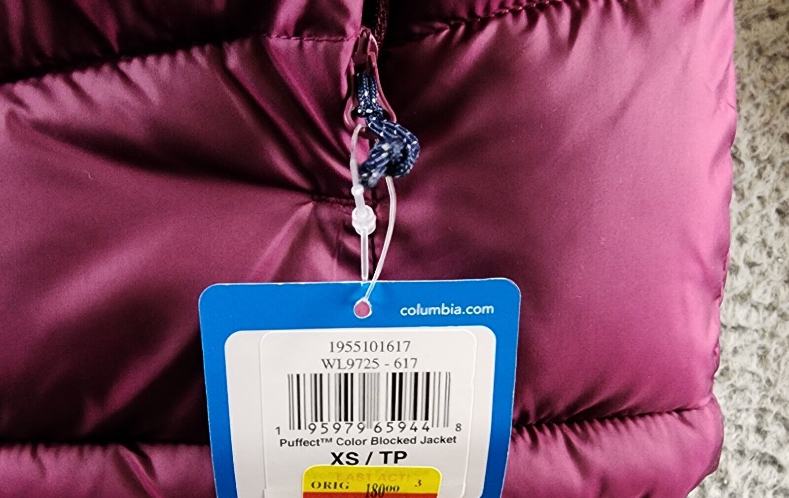 Columbia Puffer Colorblocked Full Zip Jacket Women's XS Marionberry Long Sleeve - Picture 6 of 15