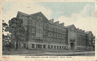 Boys  Dormitory At Baylor University Waco Texas TX 1929 Postcard 