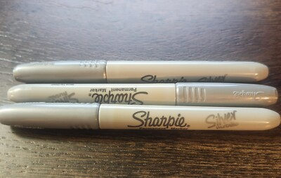 3 count Silver Sharpie 39100 Permanent Fine Markers, Metallic Silver