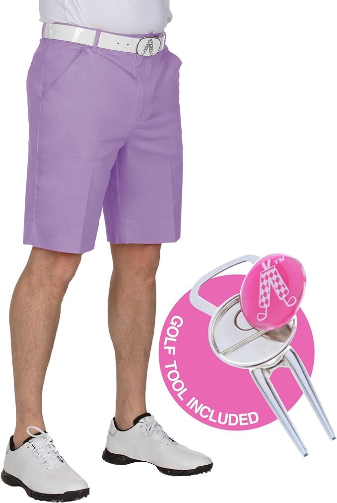 Royal and Awesome Men`s Golf Shorts Pastel Purple Shorts