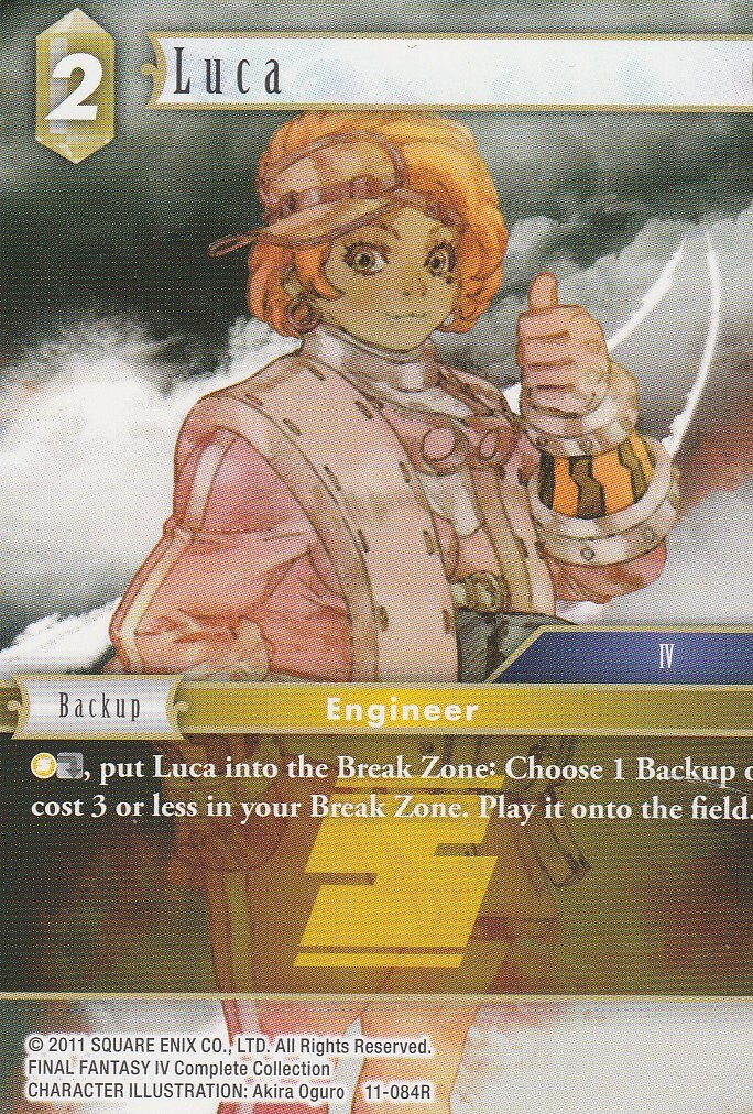 FINAL FANTASY TCG 1 X LUCA 11-084R - RARE N0T FOIL - EARTH
