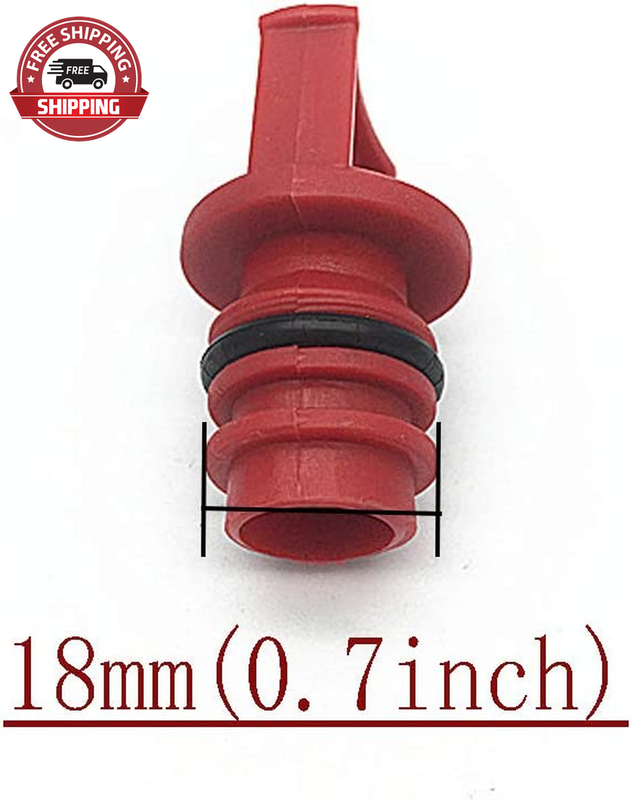 5Pcs Red Tone Air Compressor Male Thread Diameter 18Mm Plastic Oil Breather Cap