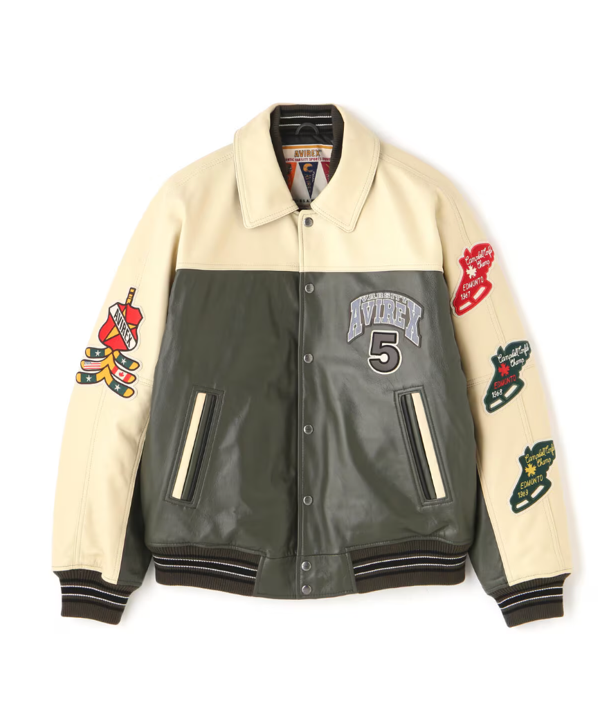 Avirex WILD BEARS Leather Varsity Jacket STADIUM JACKET Size Avirex WILD BEARS Leather Varsity Jacket STADIUM JACKET Size