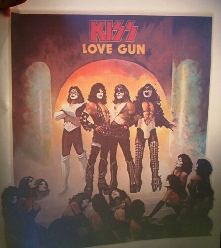 KISS VINTAGE 1977 77 LOVE GUN IRON ON TRANSFER ACE PETER GENE PAUL -NICE, K-1