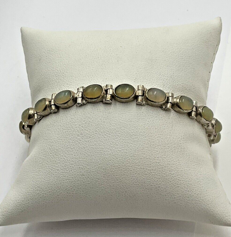 Sterling Silver Opal Bracelet Adjustable 6.25”-8” Bracelet