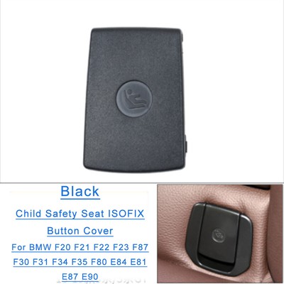 Black Rear Child Safety Seat ISOFix Cover Flap For BMW F20 F22 F30 E84 E81 E90