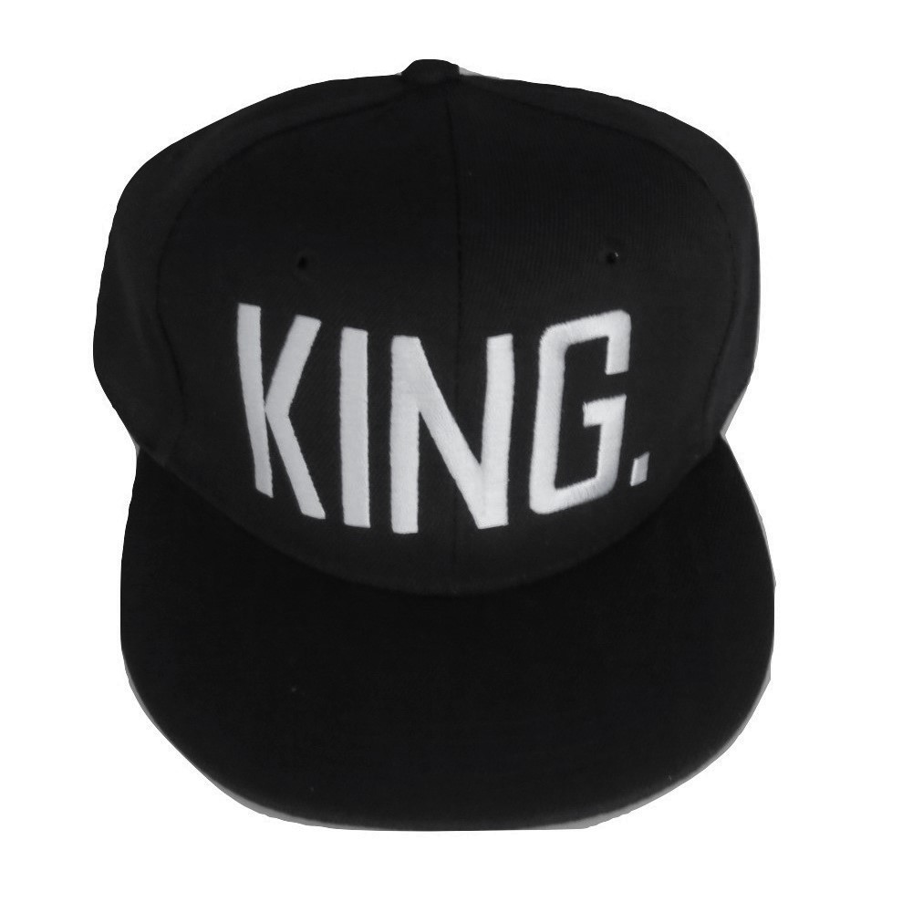 King Royalty 3D Embroidered Adjustable Snapback Baseball Hat Cap White Text