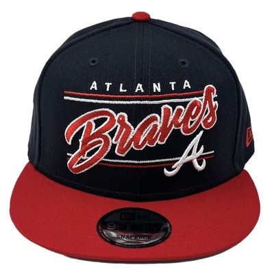 Мужская кепка New Era 9Fifty MLB Atlanta Braves Team Script темно-синего / красного цвета