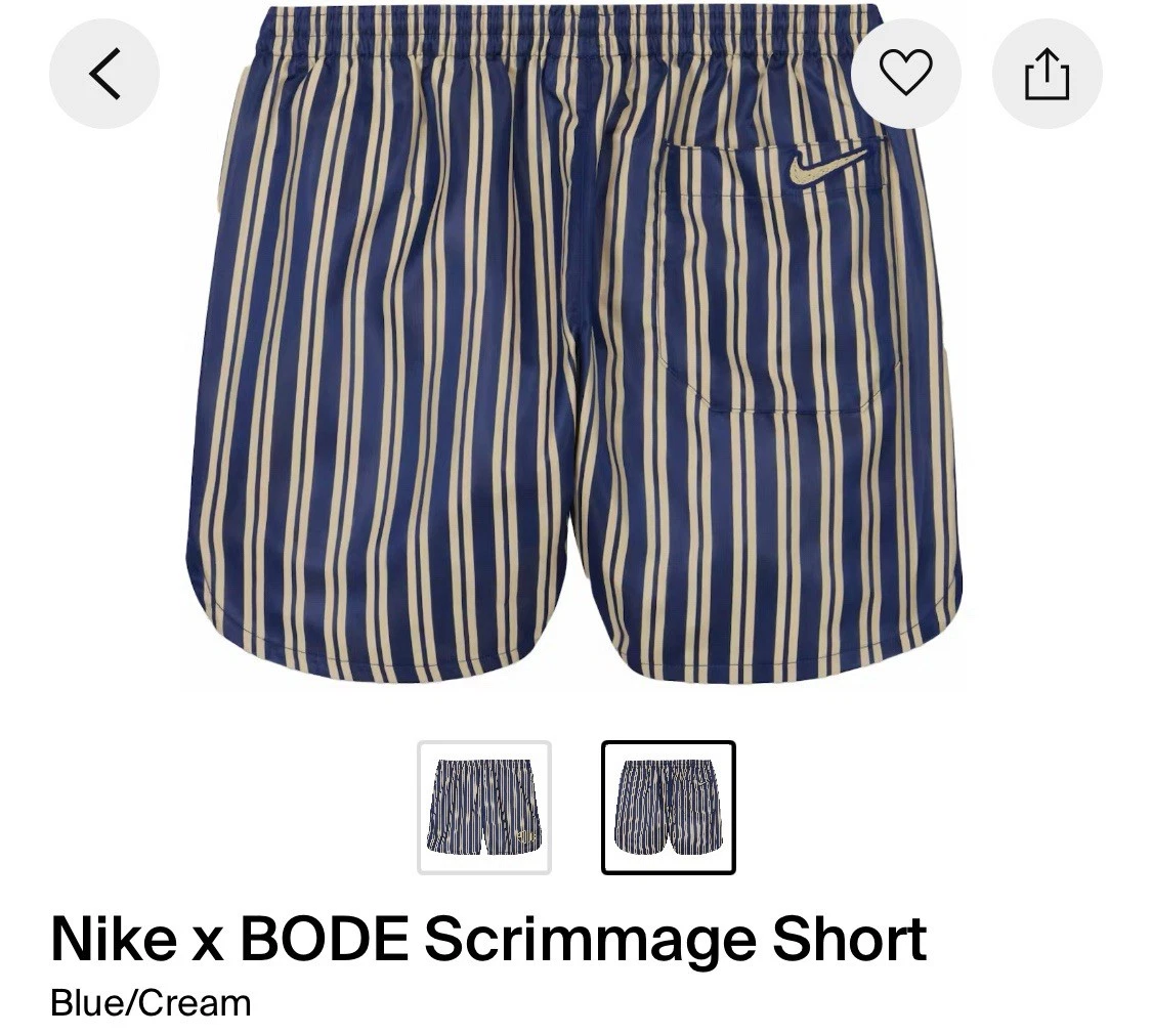 Nike x BODE Rec. Scrimmage Shorts. Blue/Cream Sz. XS | eBay