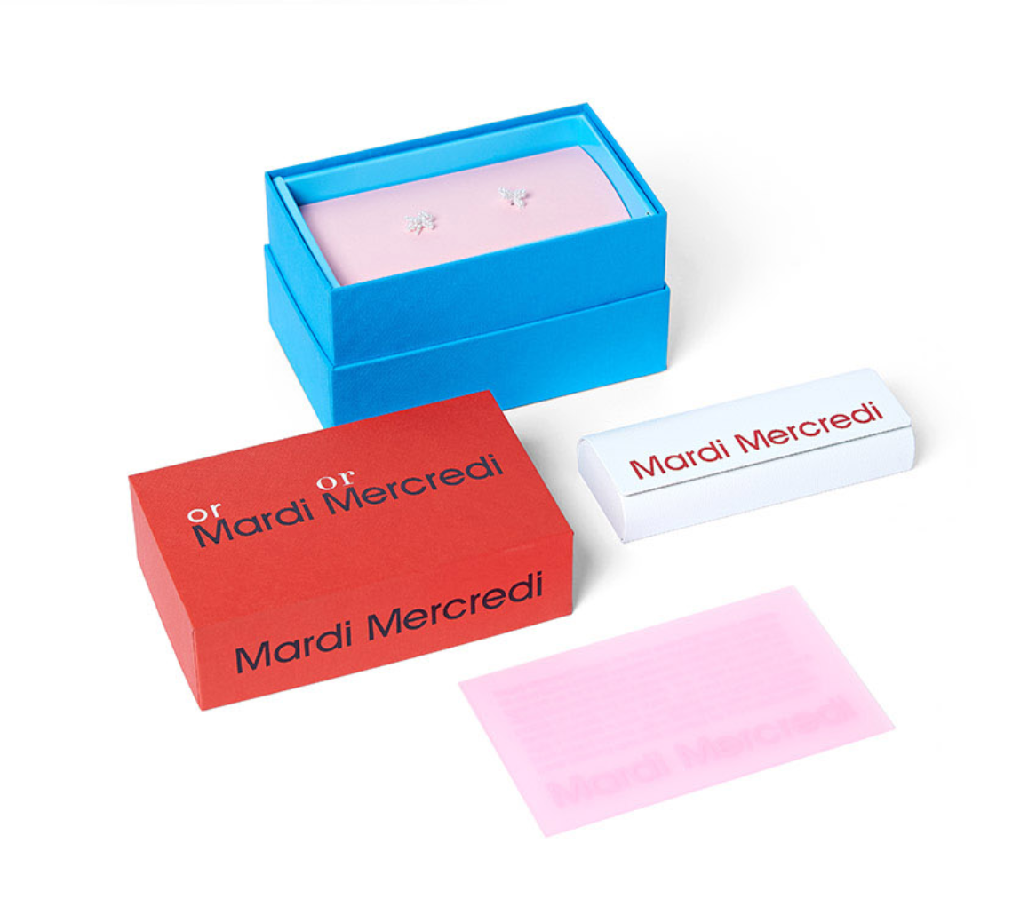 Pre-owned Mardi Mercredi Square Sunglasses M.o-002_tortoise + Ribbon Charm