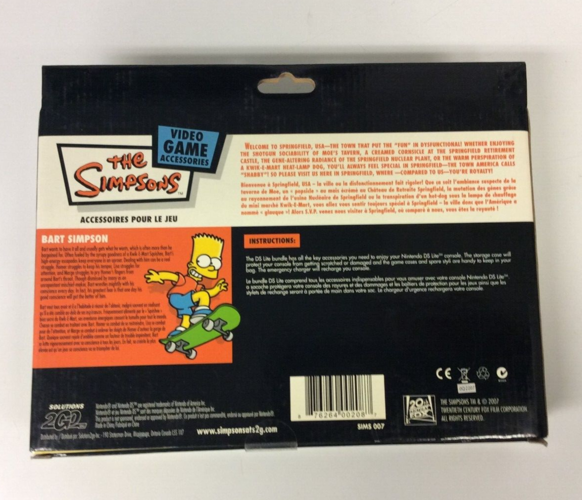 Bart Simpson DS Lite Bundle Nintendo Solutions2go Case/Stylus/Earbuds/Strap