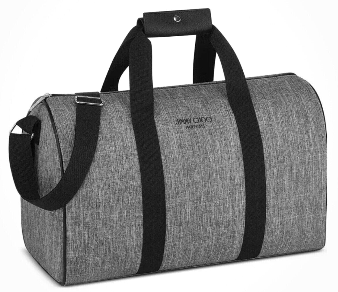 JIMMY CHOO VERITYSANDAL100BYKSILVER 関税送料込 New Jimmy Choo Gray & Black Duffle Travel Weekender Gym
