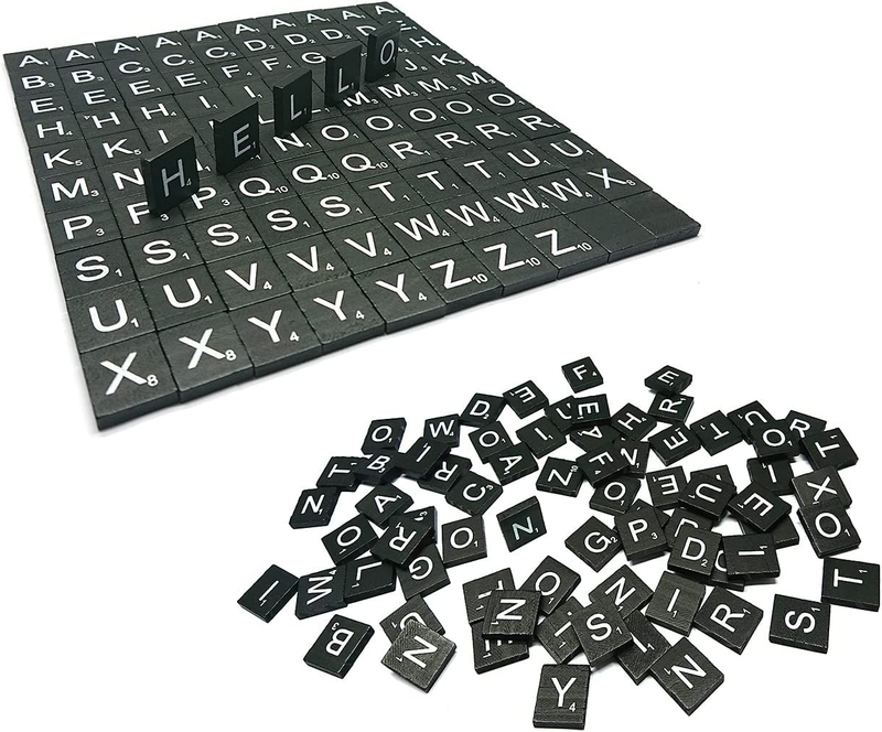 300 Pieces Scrabble Letters for Crafts, Wood Scrabble Tiles DIY Wood Gift Decora