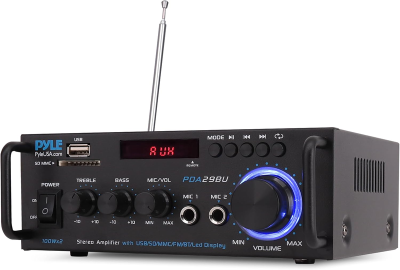 200W Bluetooth Power Amplifier  2-Channel Audio Receiver with ...