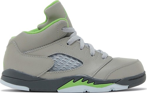

[DQ3736-003] Air Jordan Retro 5 (TD) -quot;Green Bean 2022-quot; для малышей, Silver/green bean-flint grey