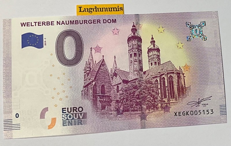 Billet 0 Euro Welterbe Naumburger Dom 2019-1 Euro Souvenir Touristique