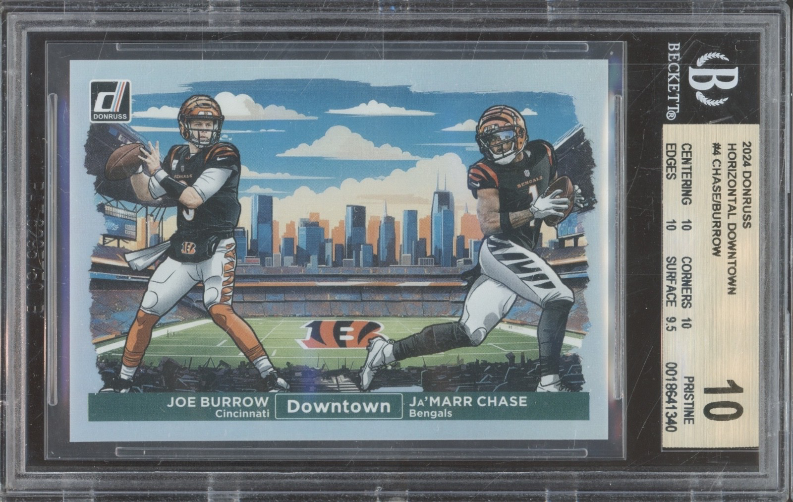 2024 Panini Donruss Downtown #4 Joe Burrow Ja'Marr Chase Pristine BGS 10