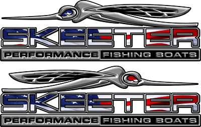 SKEETER Performance Fishing Boat USA Flag Logo / Vinyl Vehicle Watercraft Decals